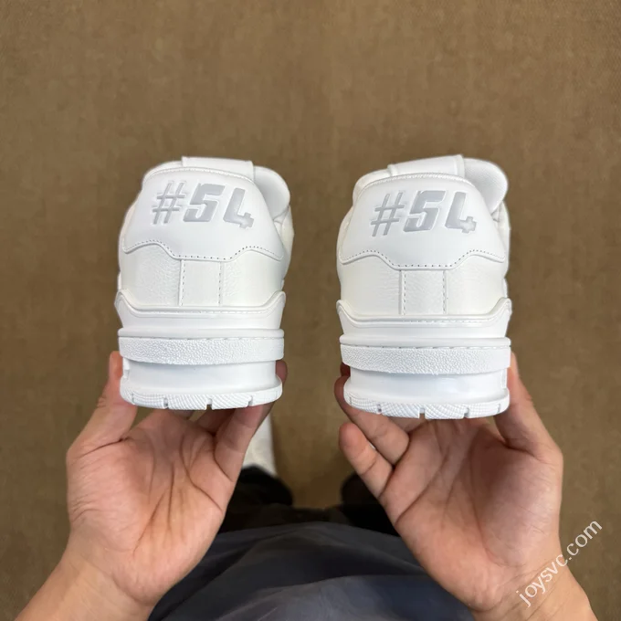 LV Trainer White Lychee Grain Leather
