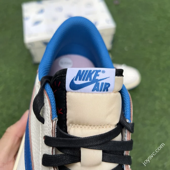 T1 Pure Original AJ1 Travis Scott x Fragment Design Low Top White Blue DM7866-104