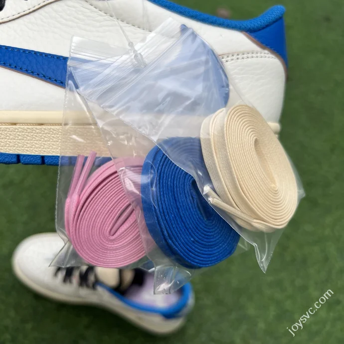T1 Pure Original AJ1 Travis Scott x Fragment Design Low Top White Blue DM7866-104