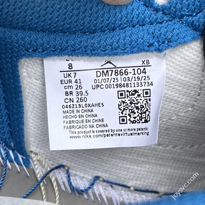 T1 Pure Original AJ1 Travis Scott x Fragment Design Low Top White Blue DM7866-104