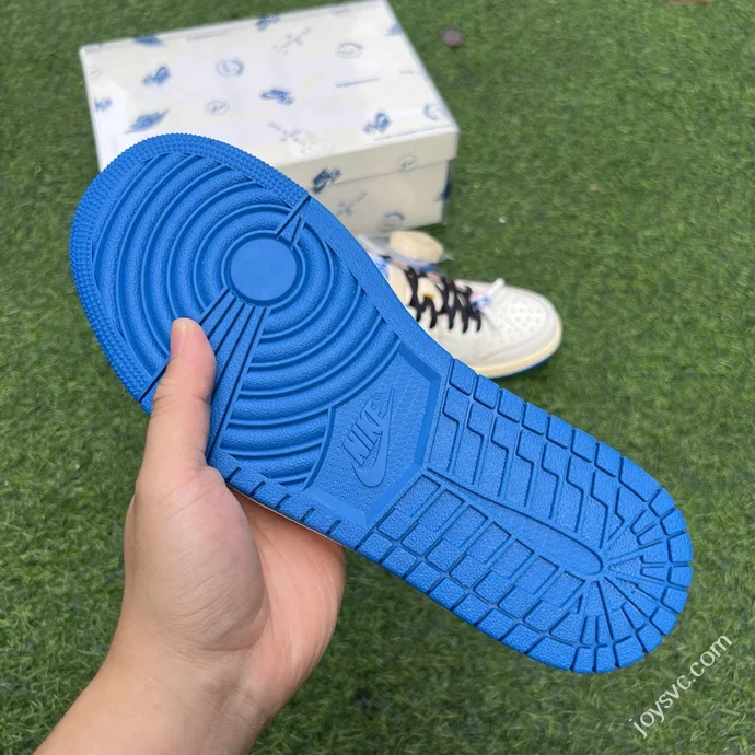 T1 Pure Original AJ1 Travis Scott x Fragment Design Low Top White Blue DM7866-104