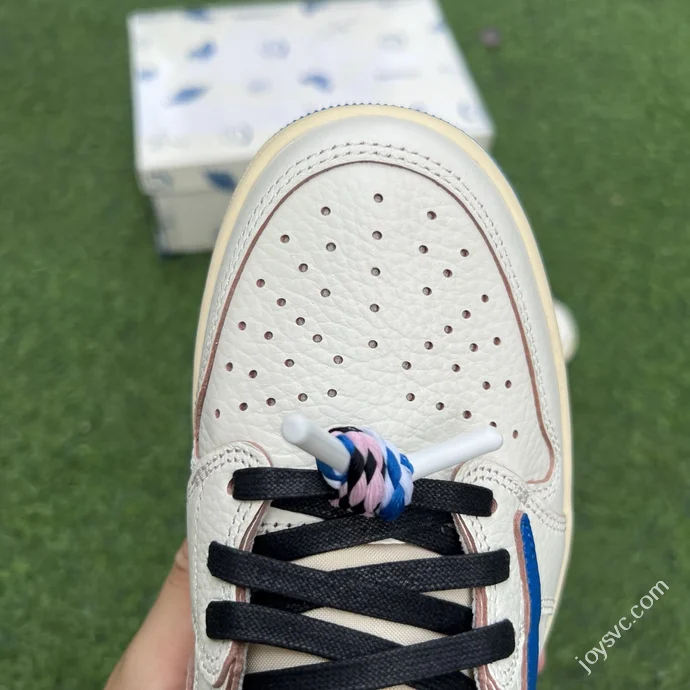 T1 Pure Original AJ1 Travis Scott x Fragment Design Low Top White Blue DM7866-104