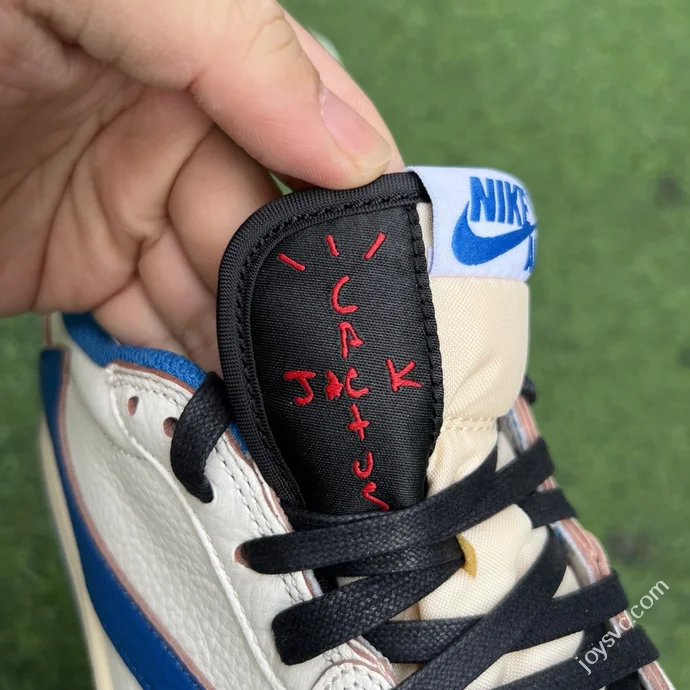 T1 Pure Original AJ1 Travis Scott x Fragment Design Low Top White Blue DM7866-104
