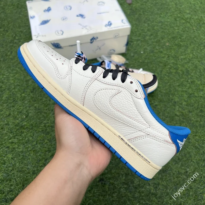 T1 Pure Original AJ1 Travis Scott x Fragment Design Low Top White Blue DM7866-104