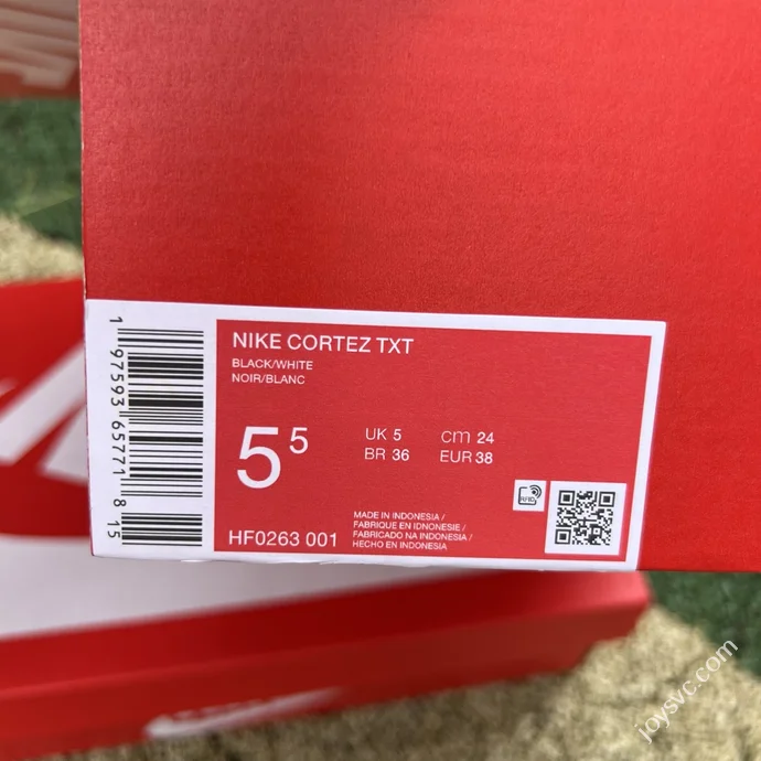 S2 Pure Original Nike Cortez Black White HF0263-001