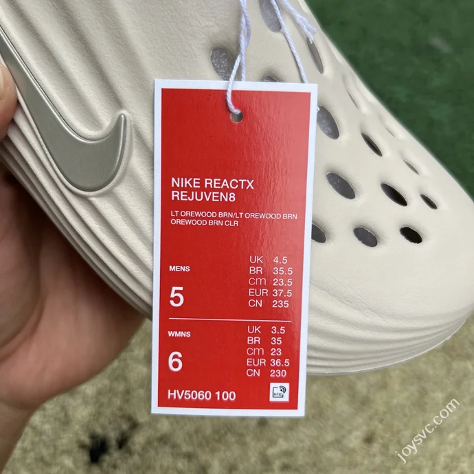S2 Pure Original Nike ReactX Rejuven8 Beige Clogs HV5060-100
