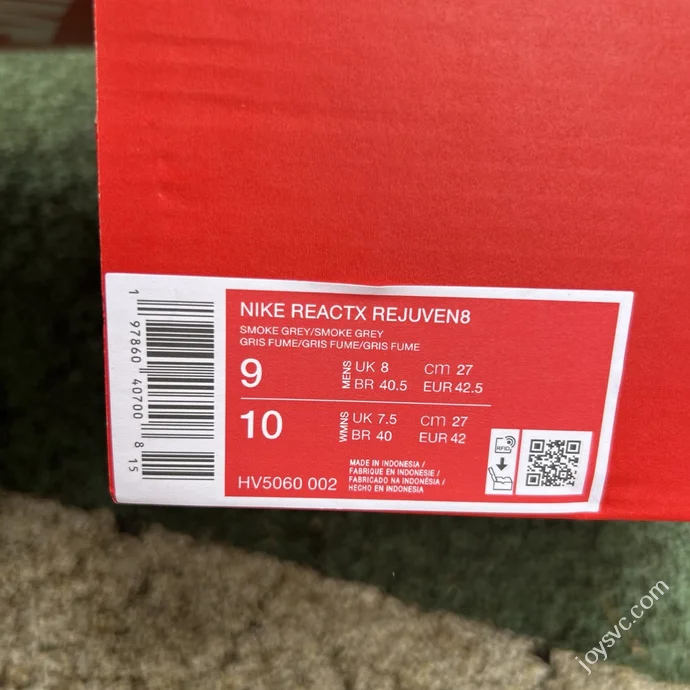 S2 Pure Original Nike ReactX Rejuven8 Grey Clogs HV5060-002