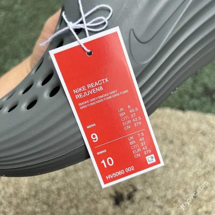 S2 Pure Original Nike ReactX Rejuven8 Grey Clogs HV5060-002