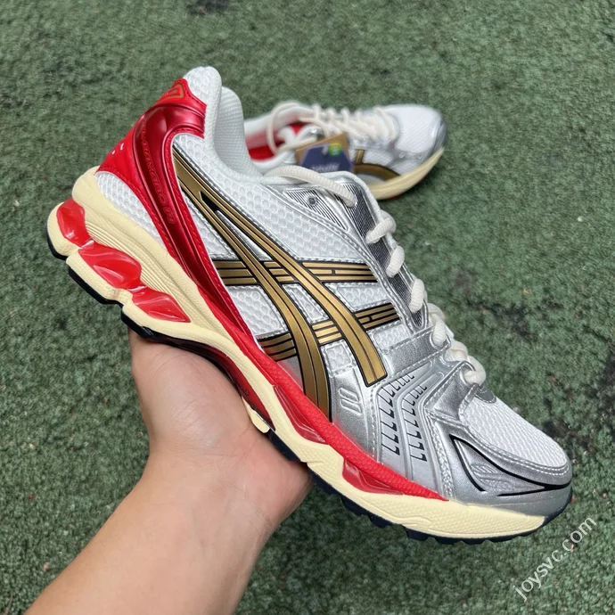 President Pure Original Sneaker Politics x Asics Gel-Kayano 14 White Silver Red 1203A692-100