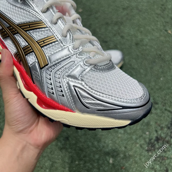 President Pure Original Sneaker Politics x Asics Gel-Kayano 14 White Silver Red 1203A692-100