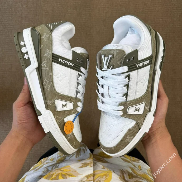 LV Trainer Military Green Denim LOUIS VUITTON Latest Colorway
