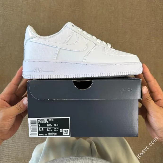 3A Pure Original Air Force 1 AF1 Pure White Woven Sneakers HF2893-100