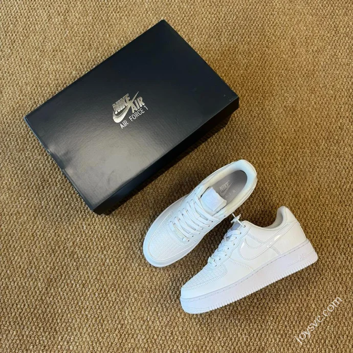 3A Pure Original Air Force 1 AF1 Pure White Woven Sneakers HF2893-100
