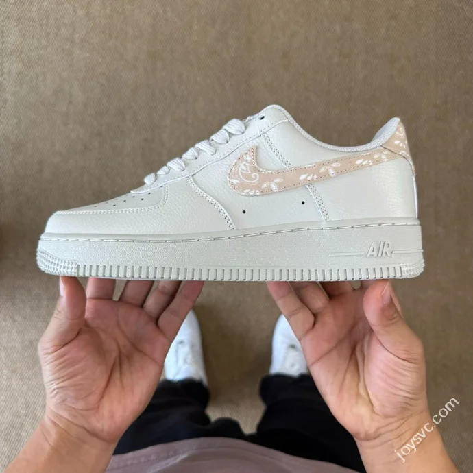 3A Pure Original Air Force 1 AF1 Paisley Hook Beige Sneakers IH2051-072