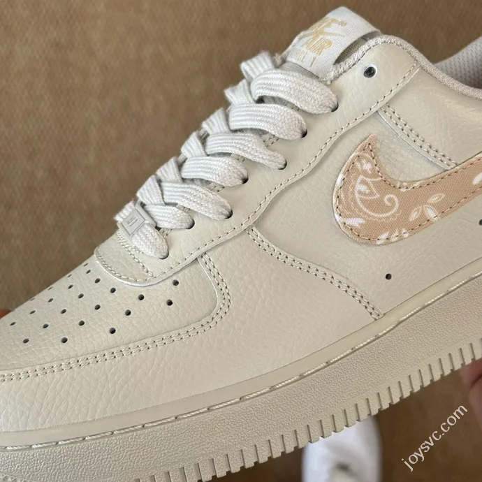 3A Pure Original Air Force 1 AF1 Paisley Hook Beige Sneakers IH2051-072