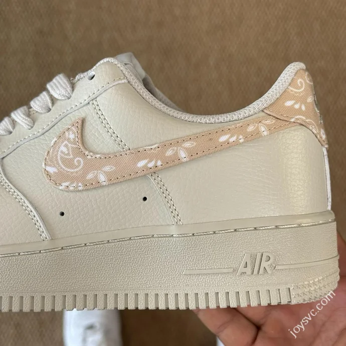 3A Pure Original Air Force 1 AF1 Paisley Hook Beige Sneakers IH2051-072