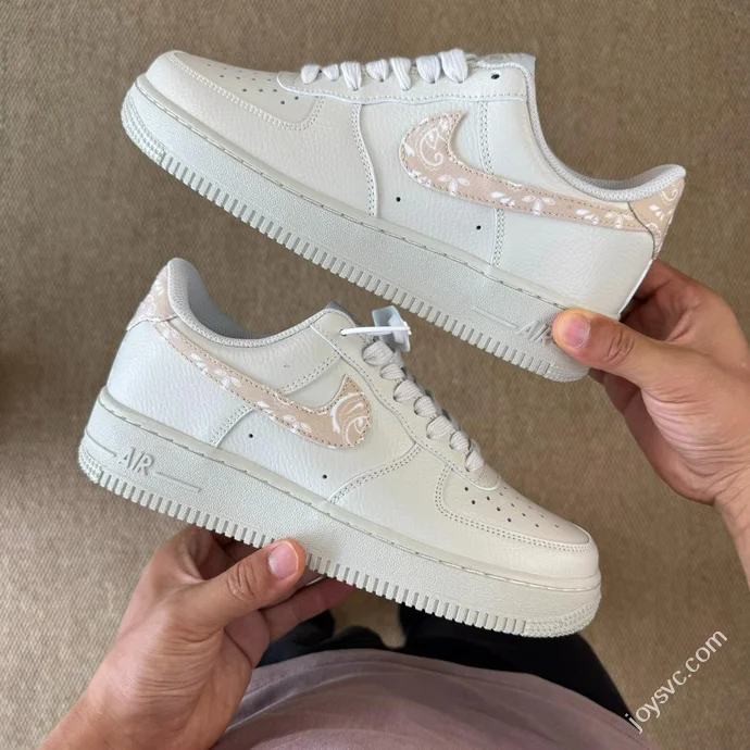 3A Pure Original Air Force 1 AF1 Paisley Hook Beige Sneakers IH2051-072