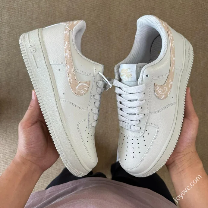 3A Pure Original Air Force 1 AF1 Paisley Hook Beige Sneakers IH2051-072