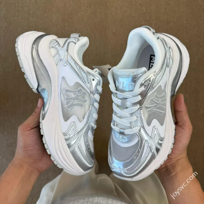 MLB Chunky Jogger Dad Shoes White Silver 3ARNM015N (GP001)