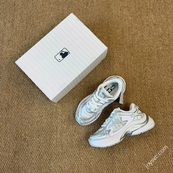 MLB Chunky Jogger Dad Shoes White Silver 3ARNM015N (GP001)