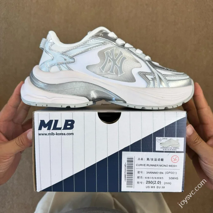 MLB Chunky Jogger Dad Shoes White Silver 3ARNM015N (GP001)