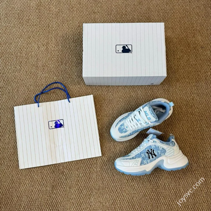 MLB Chunky Denim Monogram Dad Shoes Blue 3ASHW065N (GP001)