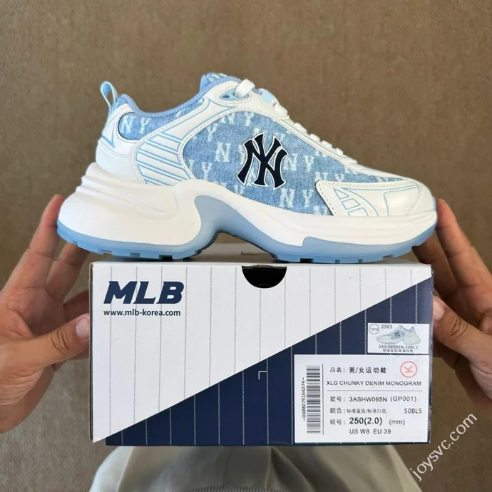 MLB Chunky Denim Monogram Dad Shoes Blue 3ASHW065N (GP001)