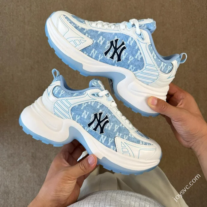 MLB Chunky Denim Monogram Dad Shoes Blue 3ASHW065N (GP001)
