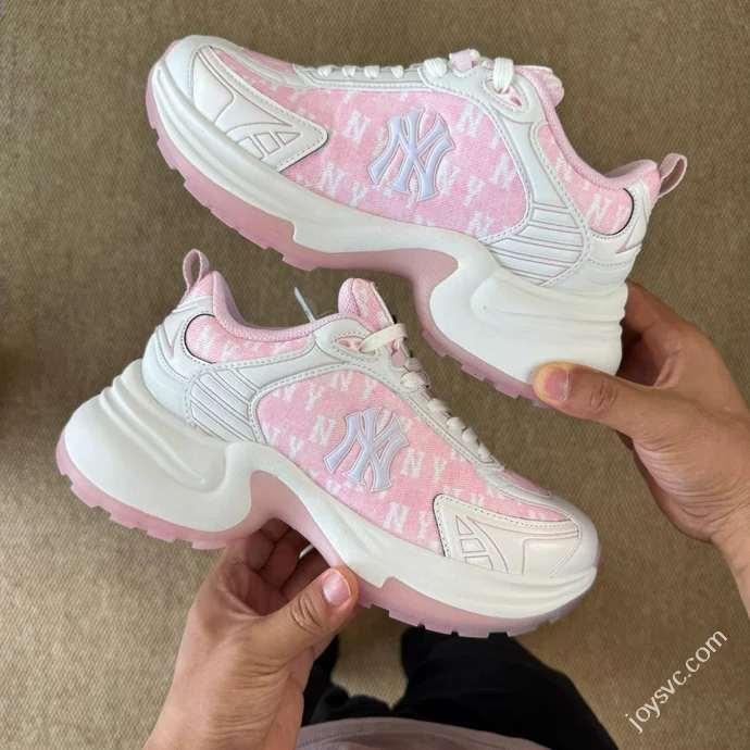 MLB Chunky Denim Monogram Dad Shoes Pink 3ASHW065N (GP001)