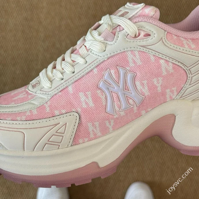 MLB Chunky Denim Monogram Dad Shoes Pink 3ASHW065N (GP001)