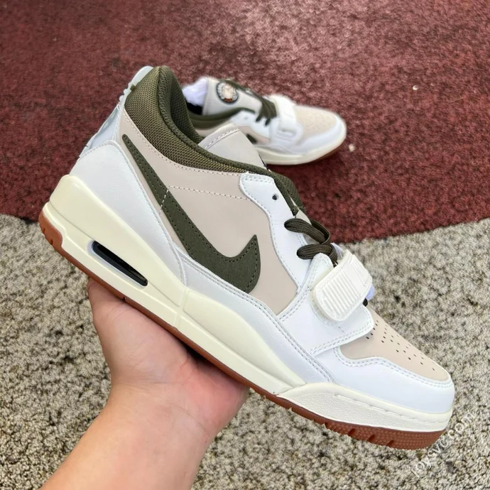 AJ312 Beige Brown Green Low Top Sneakers IB8856-121