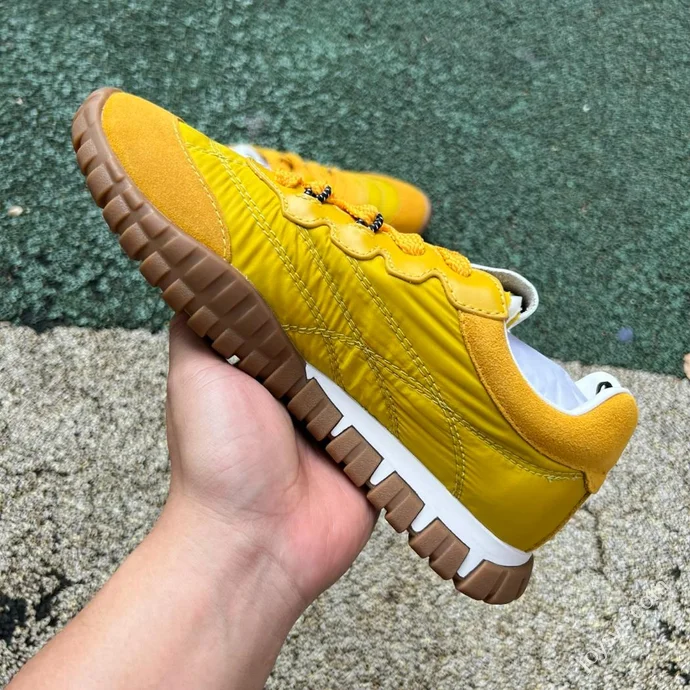 Miu Miu Tyre Suede Trainer Shoes Yellow