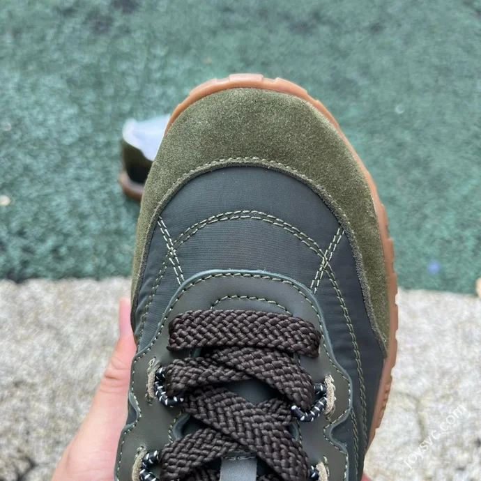 Miu Miu Tyre Suede Trainer Shoes Olive Green