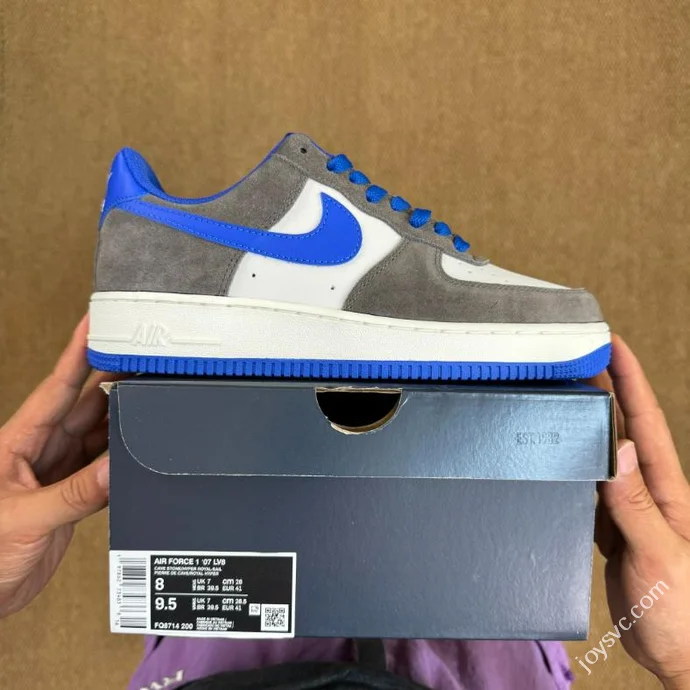 A Pure Original Air Force 1 AF1 Grey Blue Sneakers FQ8714-200