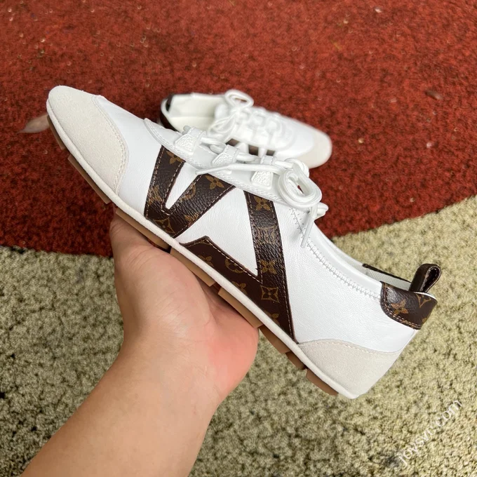 LV Sneakerina Trainer Ballet Shoes White Brown