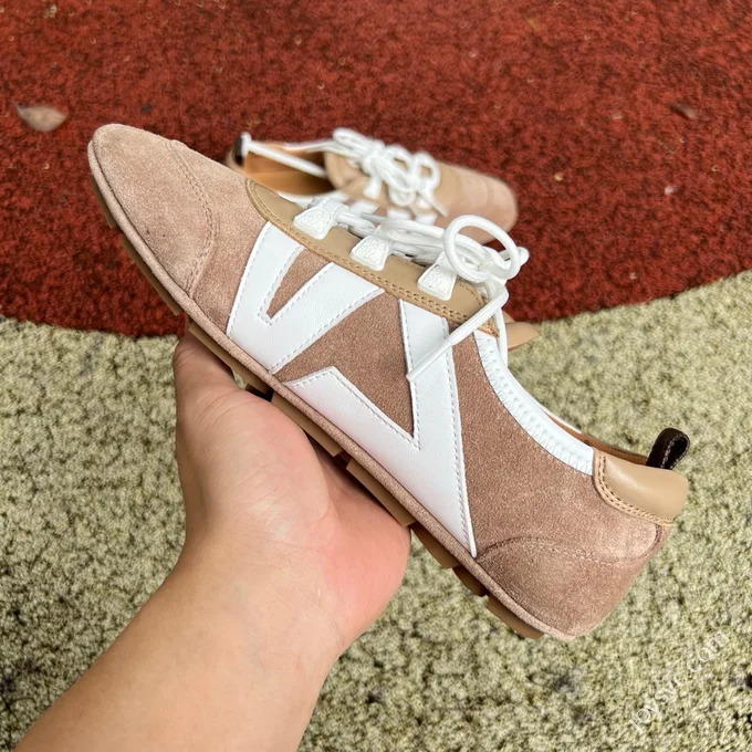 LV Sneakerina Trainer Ballet Shoes Beige Brown