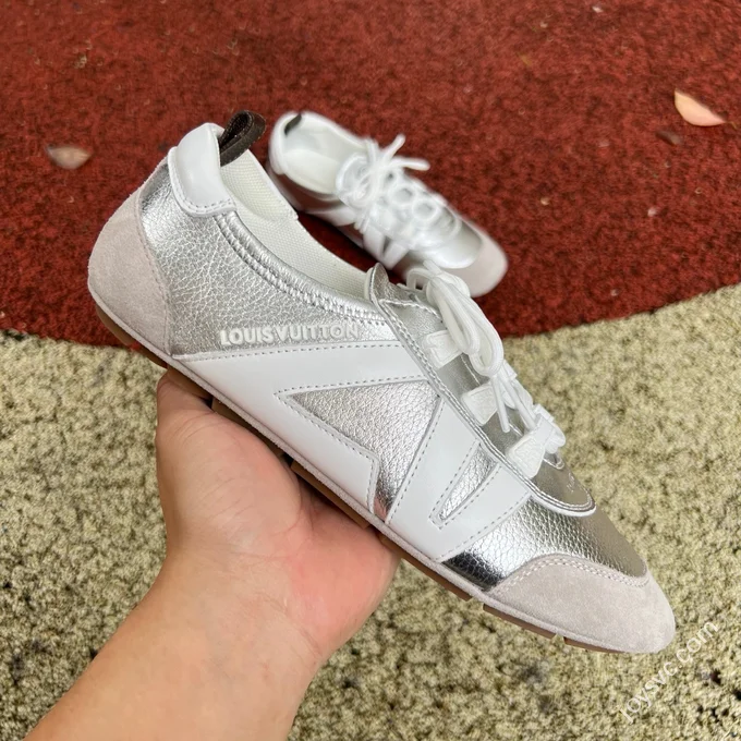 LV Sneakerina Trainer Ballet Shoes Grey Silver