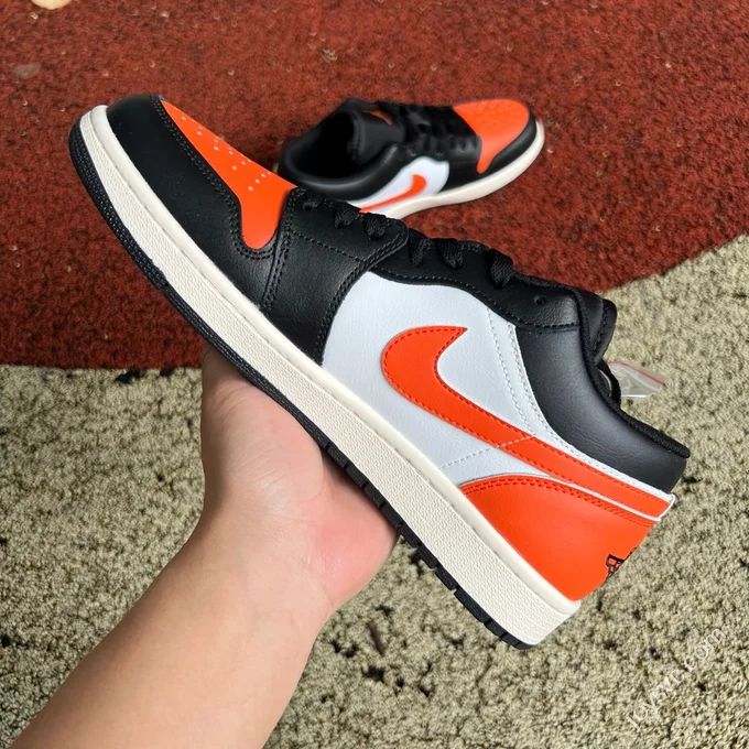 AJ1 Low Black White Orange 553558-081