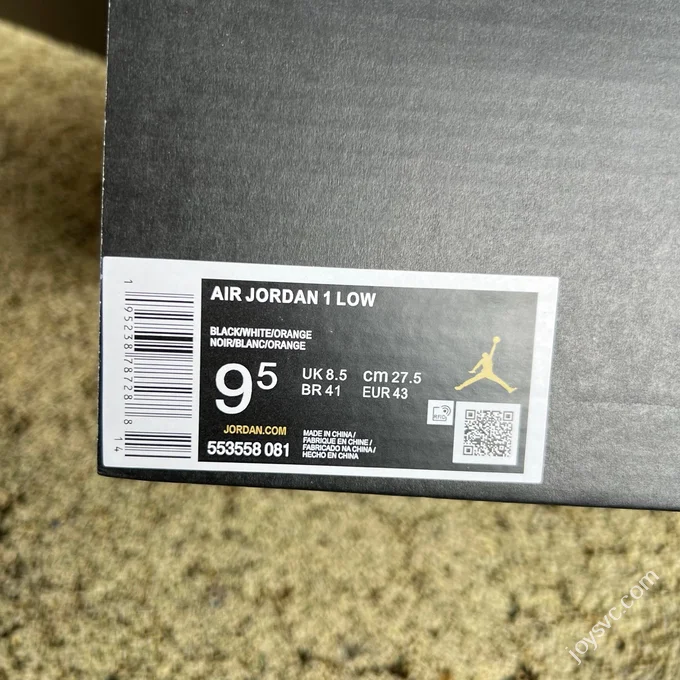 AJ1 Low Black White Orange 553558-081