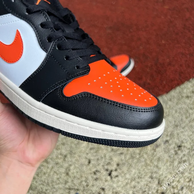 AJ1 Low Black White Orange 553558-081