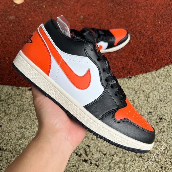 AJ1 Low Black White Orange 553558-081