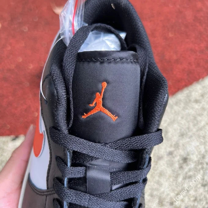AJ1 Low Black White Orange 553558-081