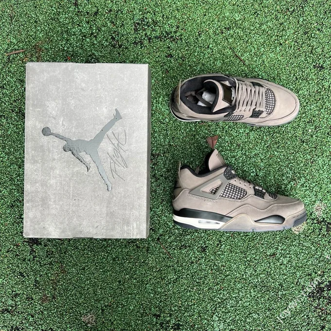 T1 Pure Original AJ4 Cave Stone Grey Black Sneakers FV5029-200