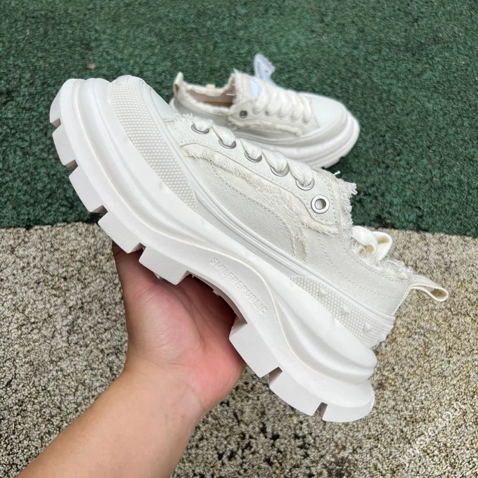 SMILEREPUBLIC Dad Shoes Beige White