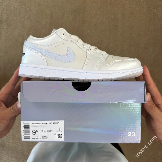 DT Pure Original AJ1 Low CNY Snake Year Limited Pearlescent White Brown HF4080-001