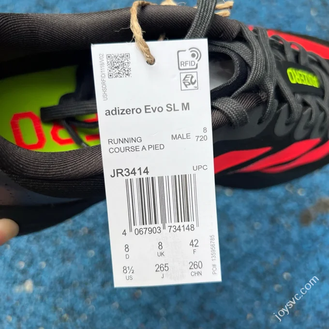 Pure Original Adidas Adizero Evo SL Running Shoes Black Red JR3414