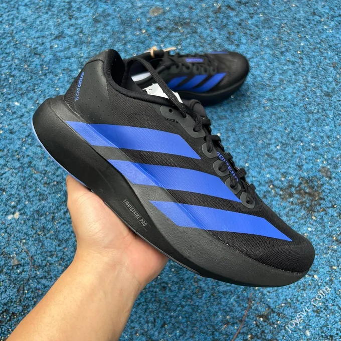 Pure Original Adidas Adizero Evo SL Running Shoes Black Blue JR3414