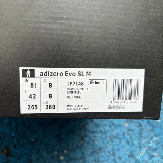 Pure Original Adidas Adizero Evo SL Running Shoes Black Blue JR3414
