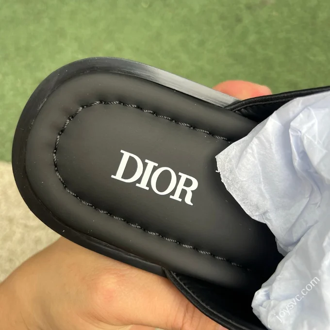 Dior Alias Calfskin Flip-Flops Black White Men's Beige
