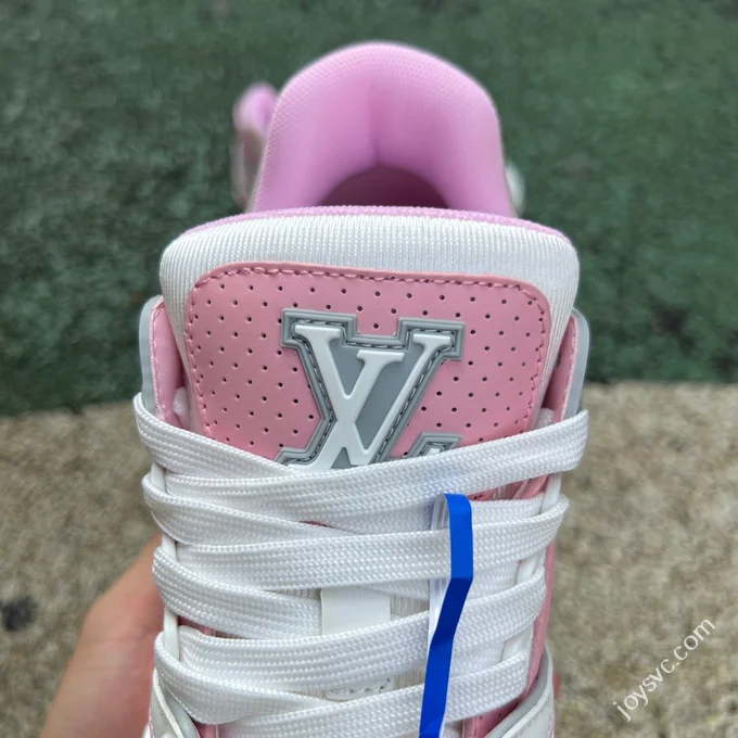 Pure Original LOUIS VUITTON Trainer White Pink Silver